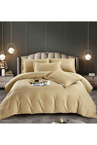 FIONNA.RO Satin Damask Bed Linen 1 Person - Beige