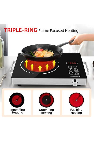 Alim Sokany Infrared Cooker SK - 3576, 2200W with 4-Digit LED Display, Touch & Knob Control