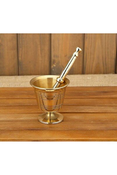 Sabit Bakırcılık sarı pirinç havan sarımsak dövücüsü no 3