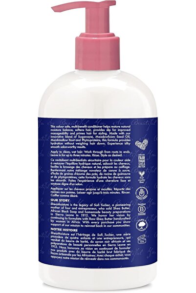 Shea Moisture Silicone Free Conditioner for Dry Hair - Sugarcane & Meadowfoam, Sulfate Free, 13 Oz