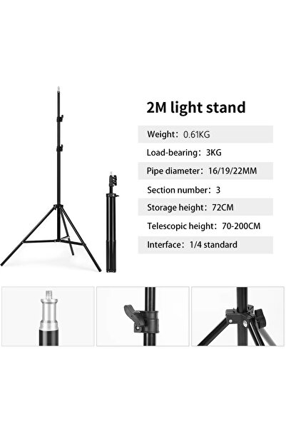 Generic Photography Lighting Kit with Adjustable Tripod Stand Included LED Bulb Photo Studio Light