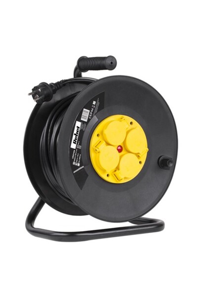 Rebel Rolă prelungitoare fiabilă cu 4 prize, 50 m, IP44.