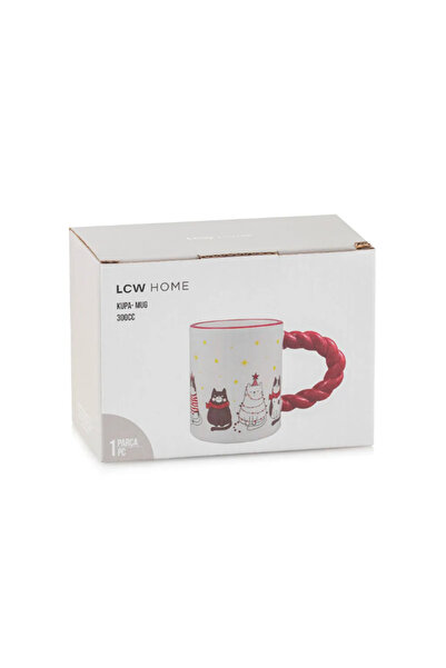 LC Waikiki New Year Themed Ceramic Mug with Cat Figure - 300 ml - 1 Piece