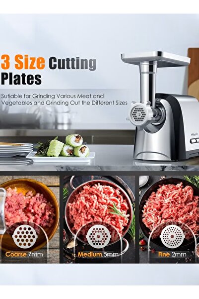 Alim Sokany Meat Grinder 3200W 3-in-1 Sausage Stuffer & Kubbe Maker