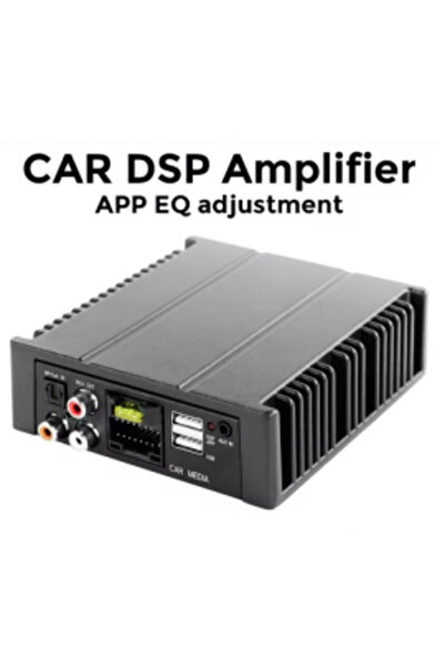 Vtk Amplificator auto DSP cu intrare prin fibră optică, Plug and Play, 480 W pentru unități principale Android, 12 V