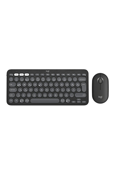 logitech Pebble Combo Çoklu Cihaz Özellikli Sessiz Kablosuz Türkçe Q Klavye v...