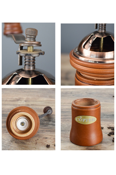 Seven Two Seven Vintage-style wooden manual coffee grinder