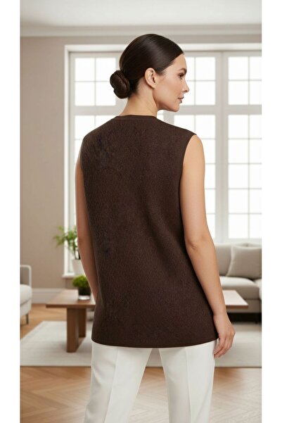 larocci Lace Knitted Vest Brown +Shawl Gift