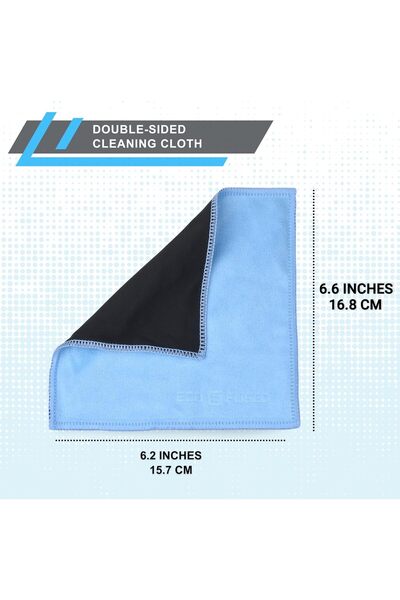 Generic Eco-Fused Microfiber Cleaning Cloths 5-Pack, Double-Sided Microfiber & Suede for Screens & Lenses
