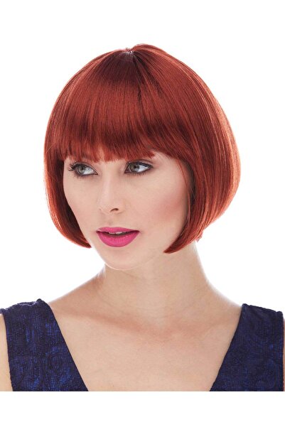 Kanonik Education Red Color Straight Cut Lined Blunt Party Wig