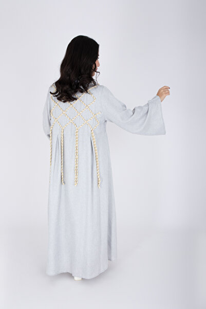 IKKXA 2 Piece Luxury Linen Rope Design Jalabiya