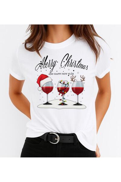 OEM Tricou 100% bumbac alb Crăciun fericit