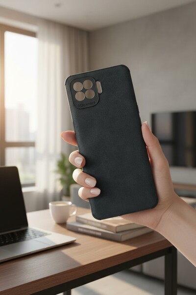 batuteknoloji Oppo Reno 4 Lite Kamera Korumalı Süet Görünüm Suni Deri BTU Sil...