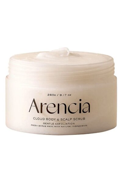 Arencia Exfoliant Fresh Cloud – Ceai alb și Neroli (Exfoliant delicat pentru corp și scalp)