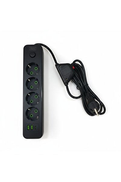 HILFE USB'li 4'lü Akım Korumalı Uzatma Priz – Reset Butonlu 2500W Power Strip