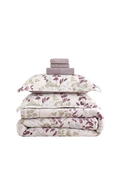 Cannon Canon Flannel Floral Bedspread with Sewn Filling 240x260cm 6 Pieces Double Size Donna