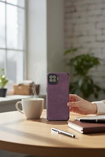 batuteknoloji Oppo Reno 4 Lite Kamera Korumalı Süet Görünüm Suni Deri BTU Sil...