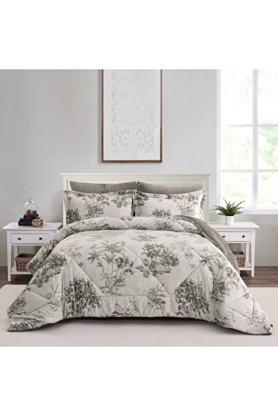 Cannon Canon Flannel Floral Bedspread with Sewn Filling 240x260cm 6 Pieces Double Size Donna