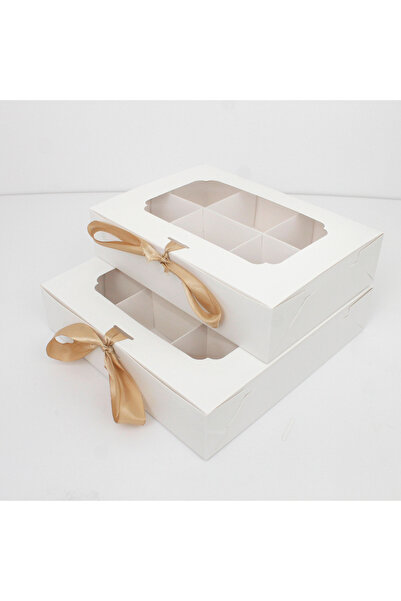 Generic Divided paper box for sweets with a transparent lid