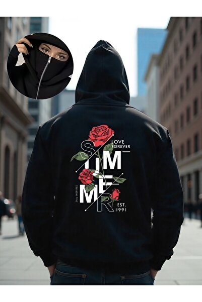 ship master سويت شيرت يونيسكس بقناع النينجا 3 Thread O قصة فضفاضة K بغطاء رأس...