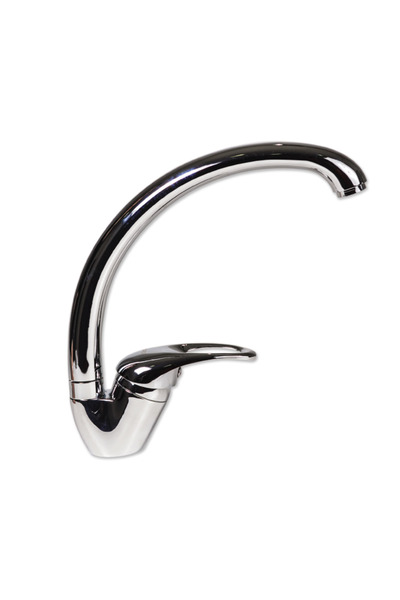 KlaussTech Kitchen Faucet, Swan, Single Lever, Stainless Steel, 40mm Ceramic ...