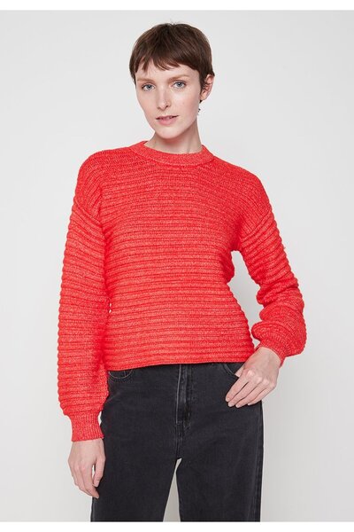VILA Crew Neck Jumper Red - Women