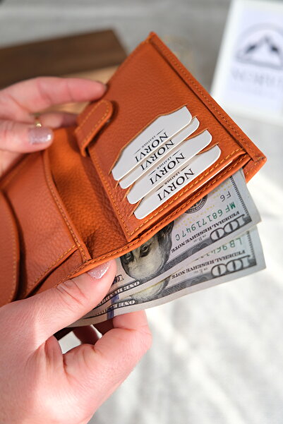 Norvi Leather Genuine Leather Women's Wallet Orange 1222