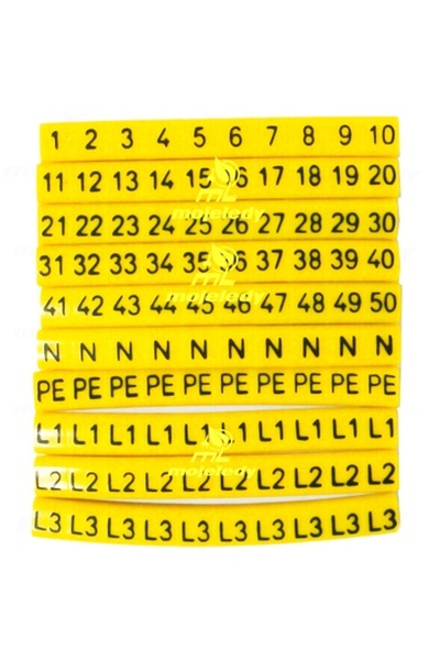 Other Wire marker OZ-0 1-50 L1 L2 L3 N PE 100pcs