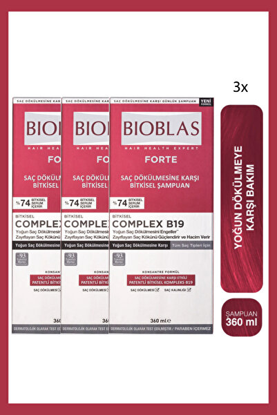 Bioblas Herbal Shampoo Against Intense Hair Loss 360 ml 3 Pcs