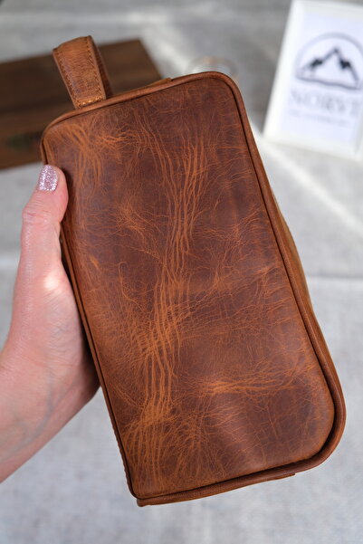 Norvi Leather Genuine Leather Handbag Fındık 1227