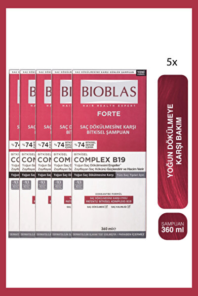 Bioblas Herbal Shampoo Against Intense Hair Loss 360 ml 5 Pcs