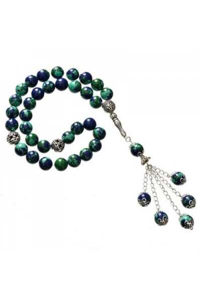 Eagal Natural Blue-Green Interlaced Stone Tasbih (33 beads, 10 mm)