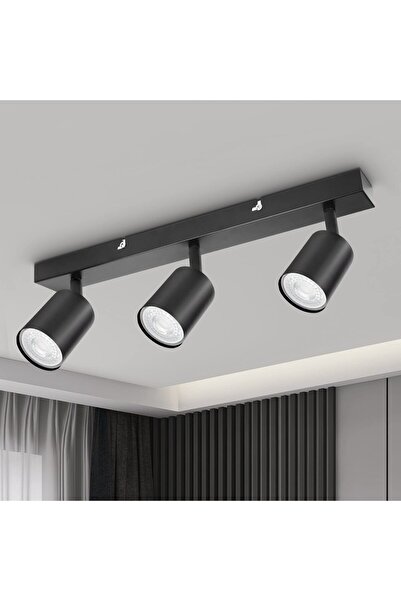 ROSE LIGHTING spot 3lü sıralı siyah renk salon-mutfak-yatak odası ledli avize