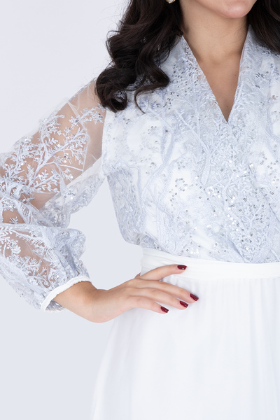 IKKXA Chiffon Layered Dress Applique Design