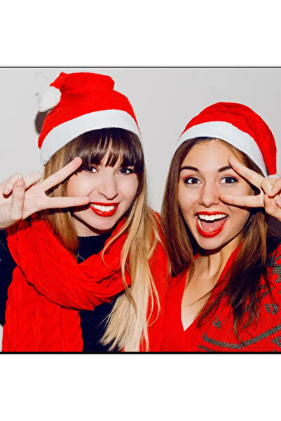 Çemrek Süs Parti Плюшена коледна шапка, комплект от 5 броя