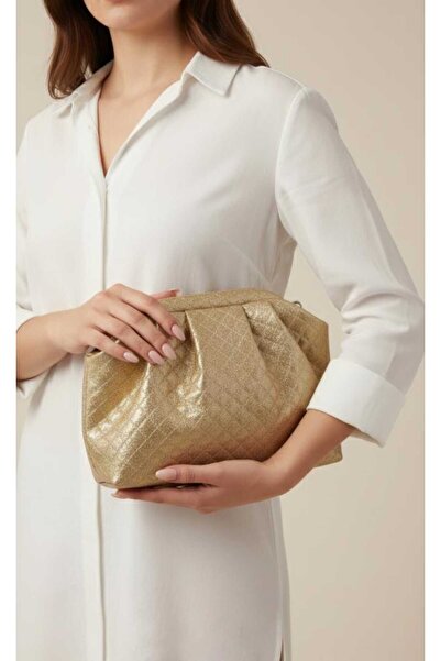 GUELES Trendy Knitted Detailed Soft Leather Hand and Shoulder Bag