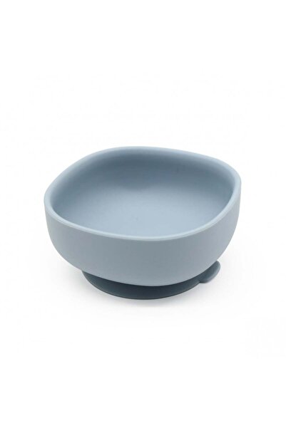 Generic وعاء سيليكون مربع بقاعدة شفط للطفل – أزرق ترابي