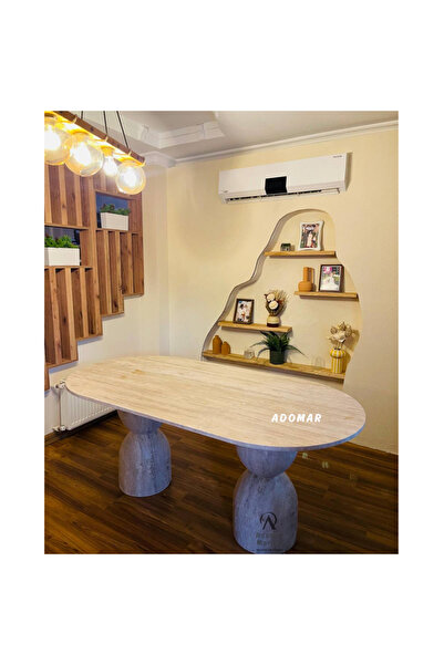 adomarmarblehandmadeandluxury Traverten Yemek Masası, Kum Saati Yemek Masası,...