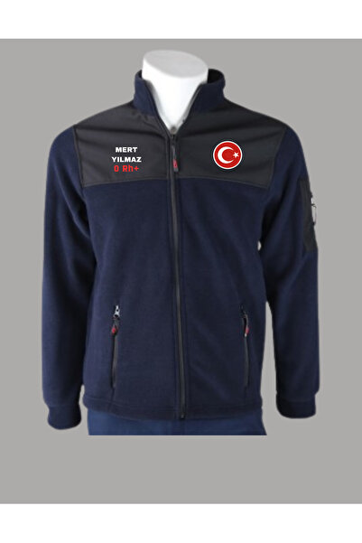 BMNAKIŞBASKI Kişiye Özel Bayraklı Softshell Polar (İsim – Kan Grubu)