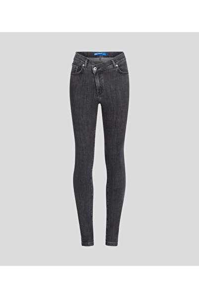 Karl Lagerfeld KLJ SKINNY WAISTBAND DENIM J STONE WASHED BLACK Women