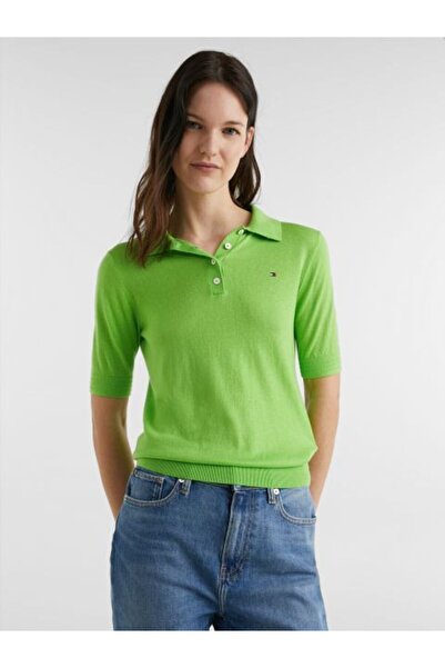 Tommy Hilfiger BUTTON POLO TOP Spring Lime Women