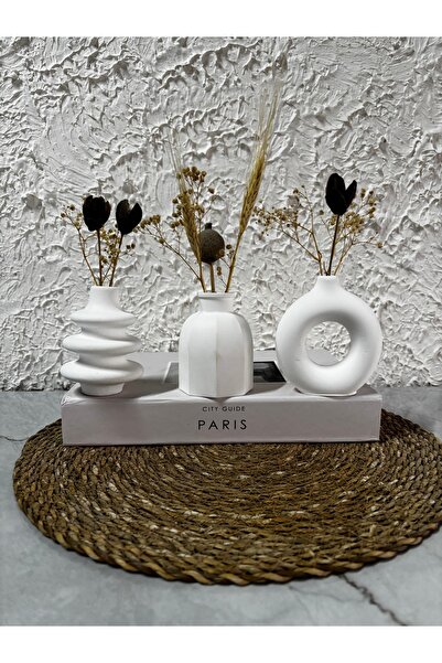 Zigzag Home Decorative Bohemian Style Mini Size 3 Piece Vase Set Minimall Flower Vase Figurine Vase Small Size