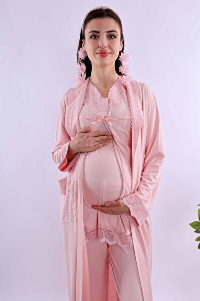 ByLohusa Effortt Pink Dressing Gown Maternity Pajama Set