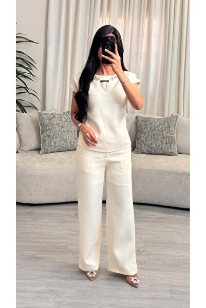 SELSAL Embroidered pants and blouse set