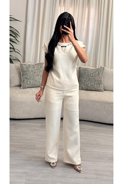 SELSAL Embroidered pants and blouse set