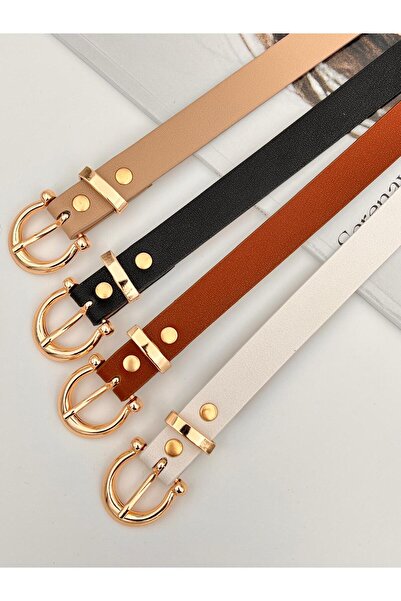 Mynoa Set of 4/Gold Buckle Women's Belt, Jacket Belt, Trouser Belt, Shirt Belt.