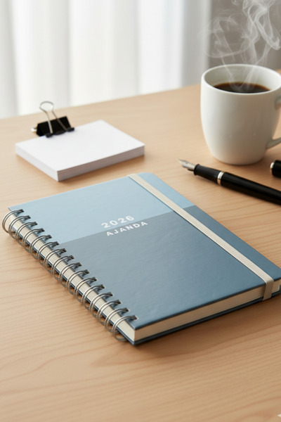 Chi-Chi Papers 2026 Weekly Planner - Handmade, 2 Pages with Stickers, Olive