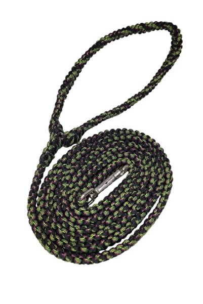 moonparacord Dog Walking Leash Black with Green and Pink Stripes 215 cm