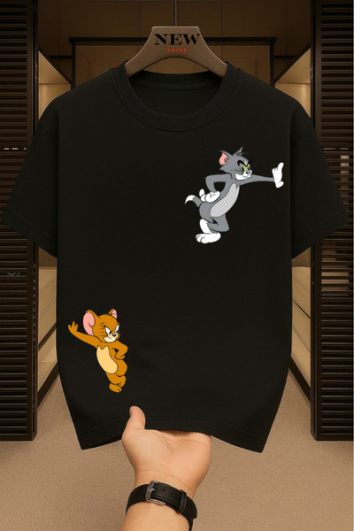 New Shine تيشيرت توم وجيري مطبوع قصة فضفاضة