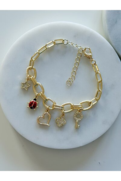 CHARMLUCKY Ladybug-Clover Charm Bracelet